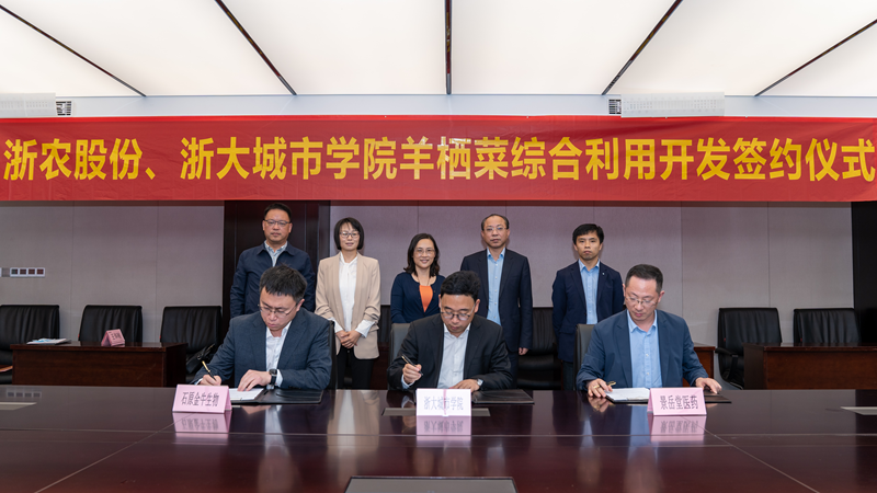 浙農(nóng)股份、浙大城市學(xué)院羊棲菜綜合利用開發(fā)項目成功簽約